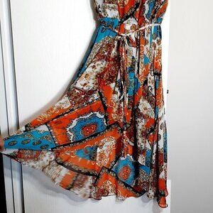 MSK Sleeveless Chiffon High Low Dress; Blouson Top/Full Skirt; Size 20W